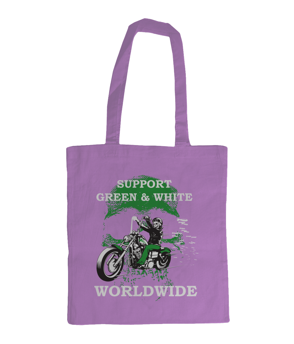 Bag for Life - Long Handles Support-Green-en-White-Worldwide