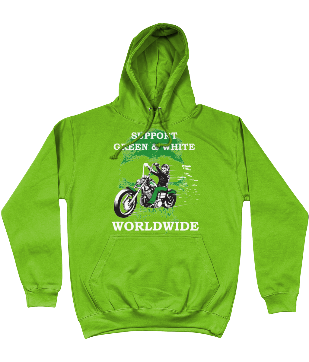 Heren Hoodie Support-Green-en-White-Worldwide