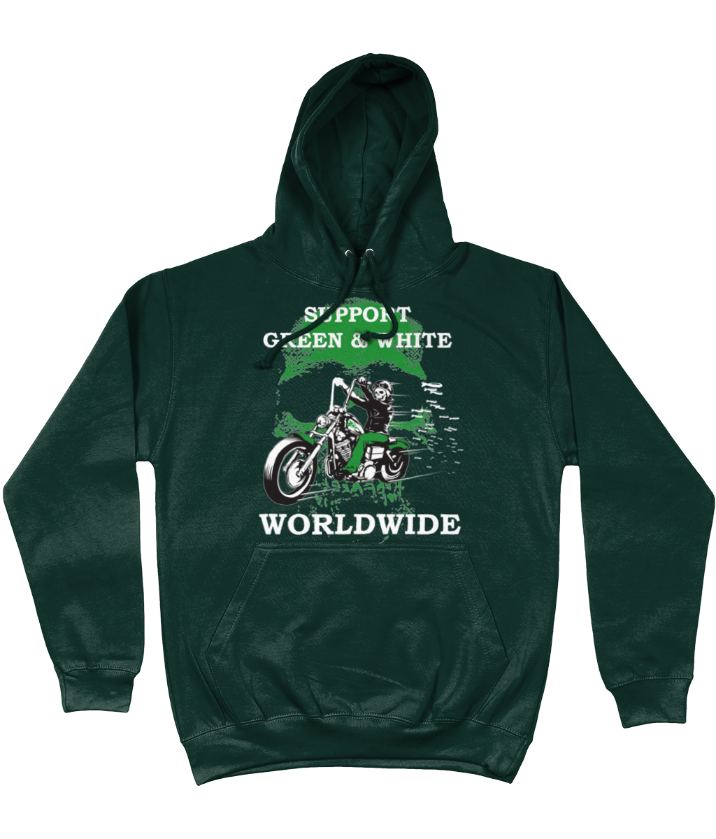 Heren Hoodie Support-Green-en-White-Worldwide