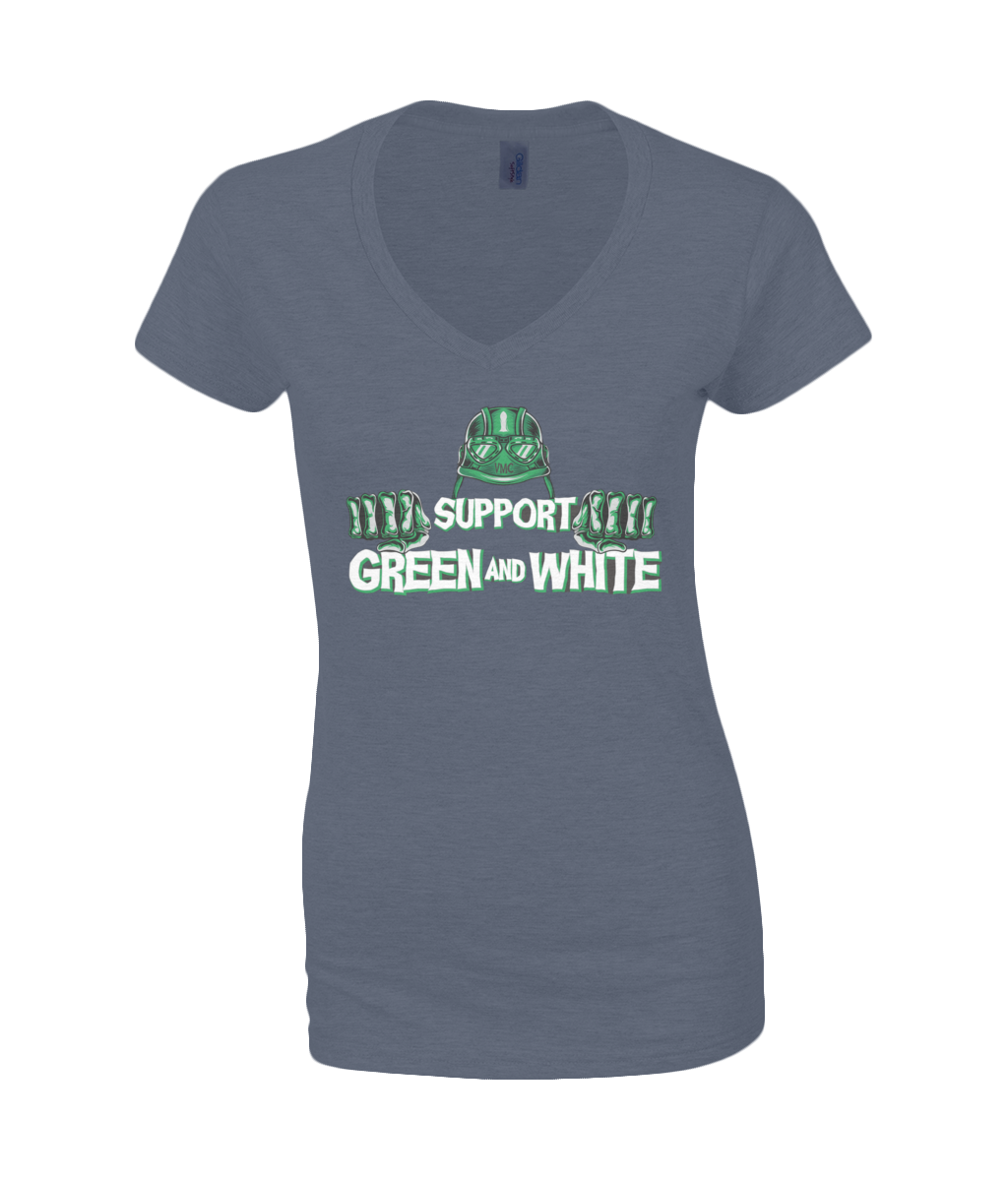 Dames V-Neck T-Shirt G&W Handlebars