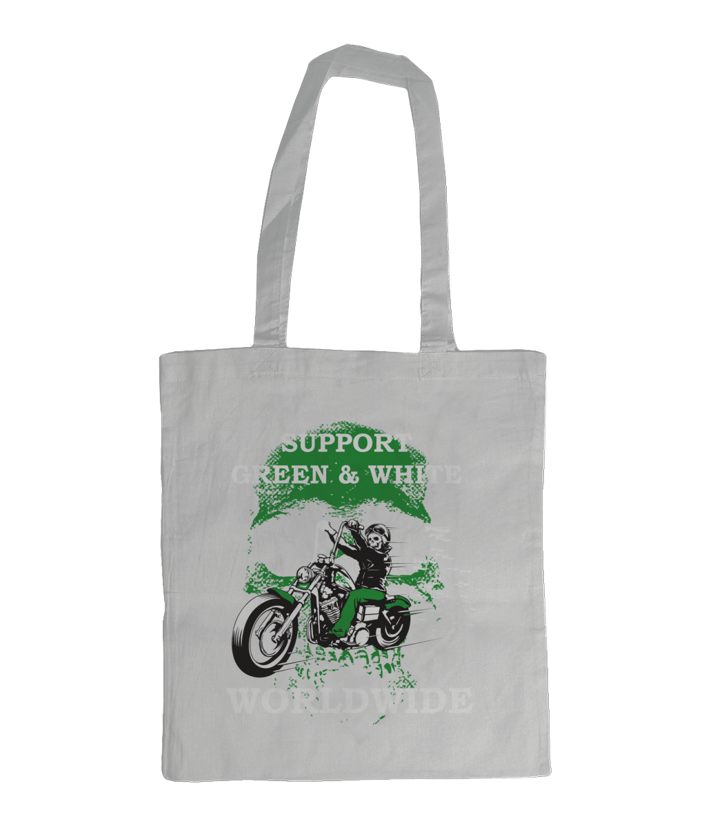 Bag for Life - Long Handles Support-Green-en-White-Worldwide