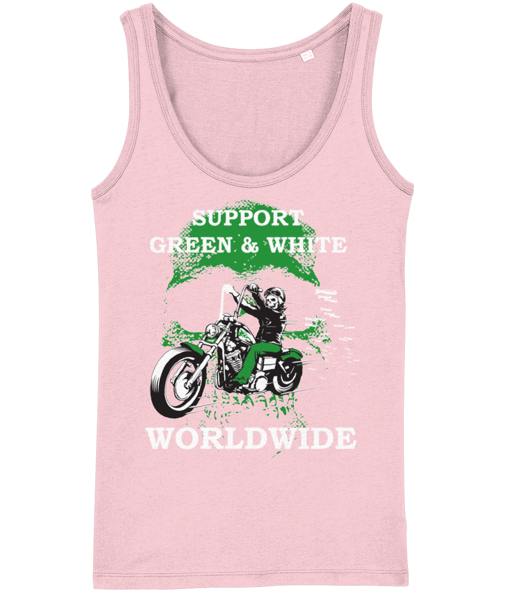 Dames Tank Top Stella Support-Green-en-White-Worldwide