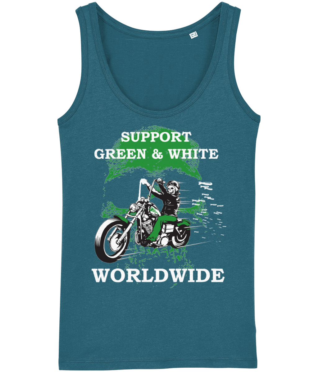 Dames Tank Top Stella Support-Green-en-White-Worldwide