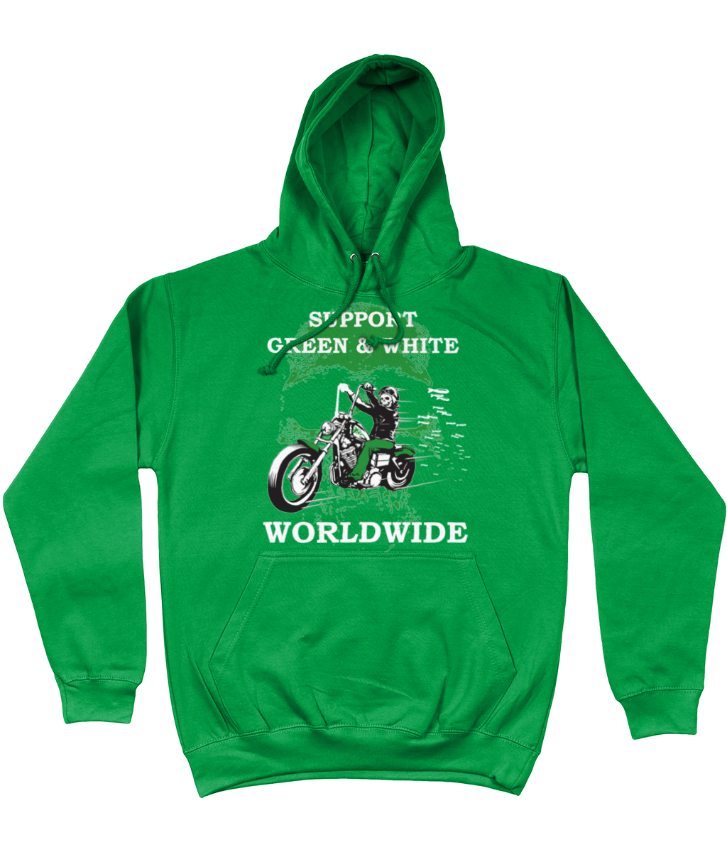 Heren Hoodie Support-Green-en-White-Worldwide