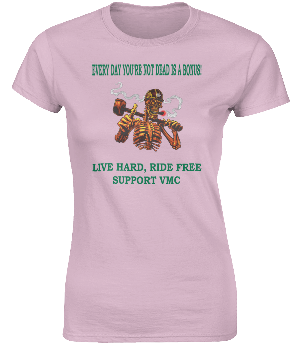 Dames T-Shirt ride-free-skull-zwart-shirt