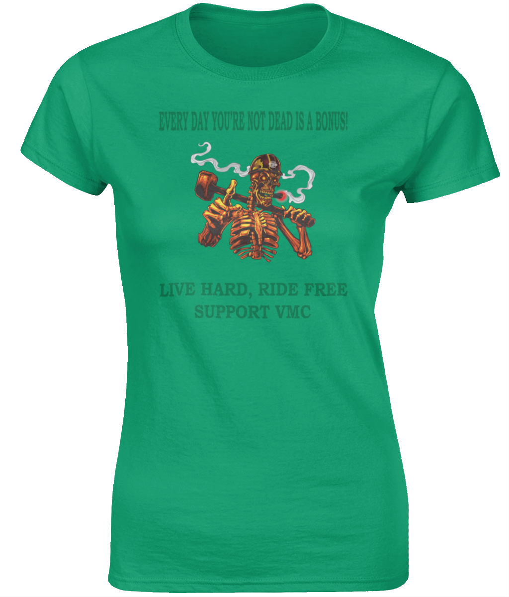 Dames T-Shirt ride-free-skull-zwart-shirt
