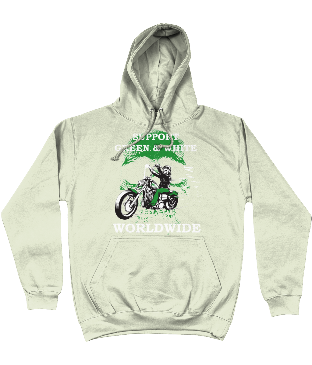 Heren Hoodie Support-Green-en-White-Worldwide