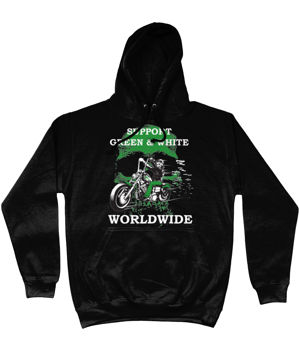 Heren Hoodie Support-Green-en-White-Worldwide
