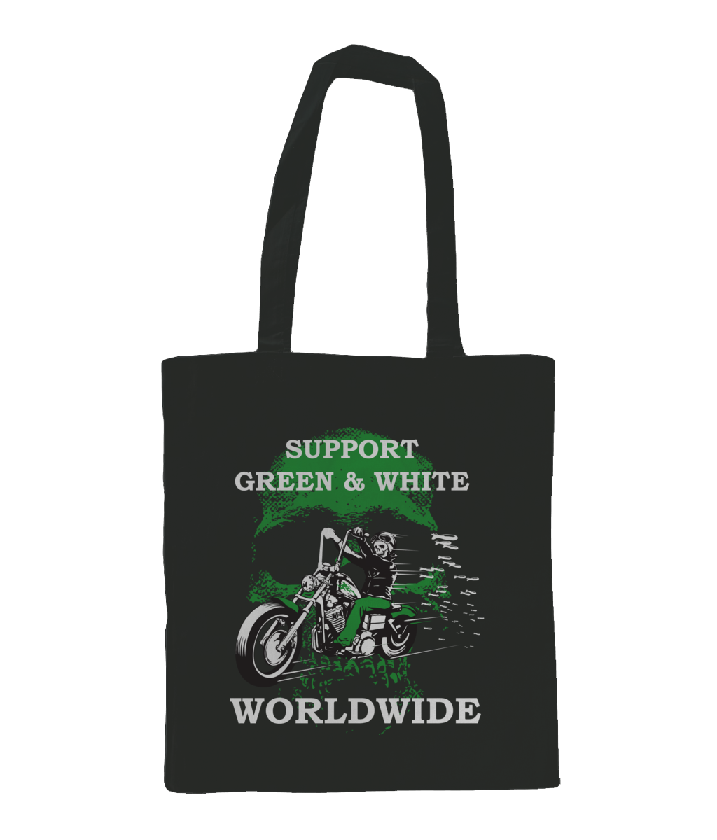 Bag for Life - Long Handles Support-Green-en-White-Worldwide