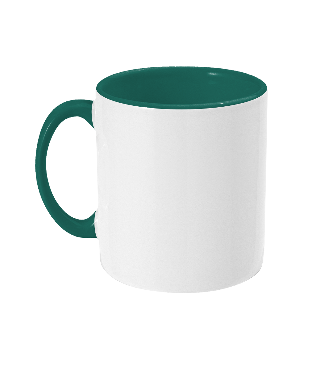 Gekleurde binnenkant en oor mok Support-Green-en-White-Worldwide