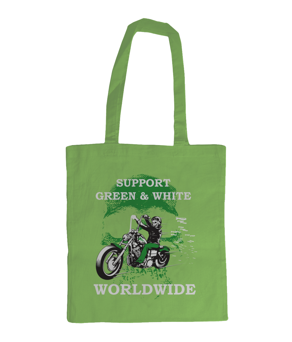 Bag for Life - Long Handles Support-Green-en-White-Worldwide