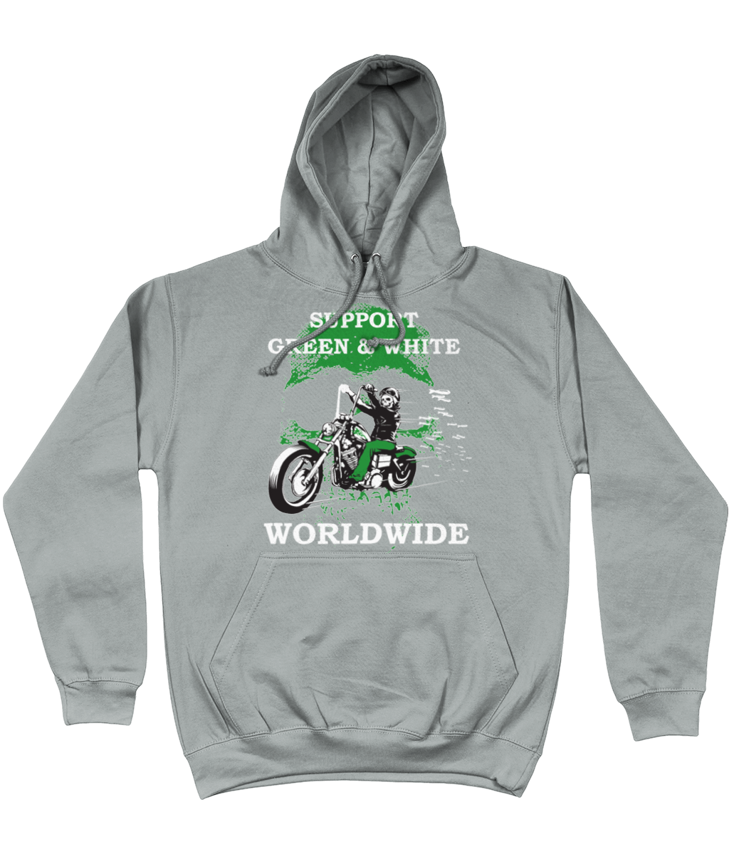 Heren Hoodie Support-Green-en-White-Worldwide