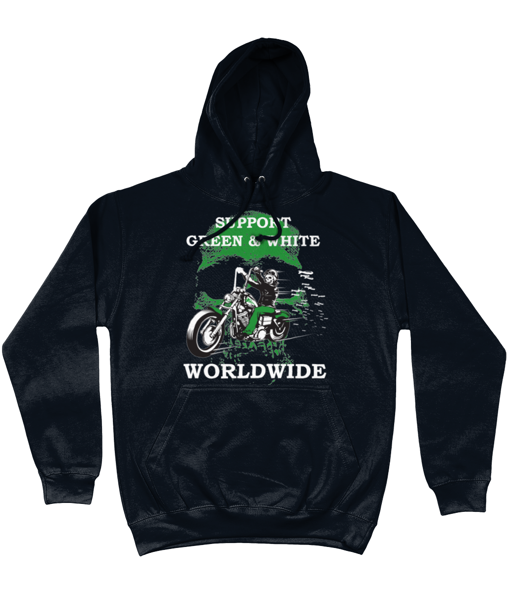 Heren Hoodie Support-Green-en-White-Worldwide