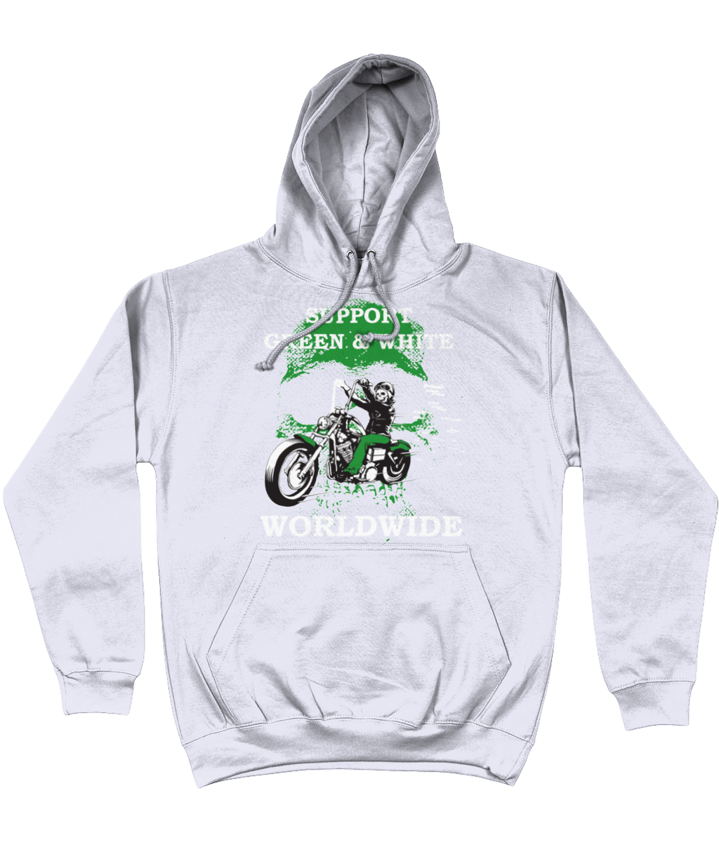 Heren Hoodie Support-Green-en-White-Worldwide