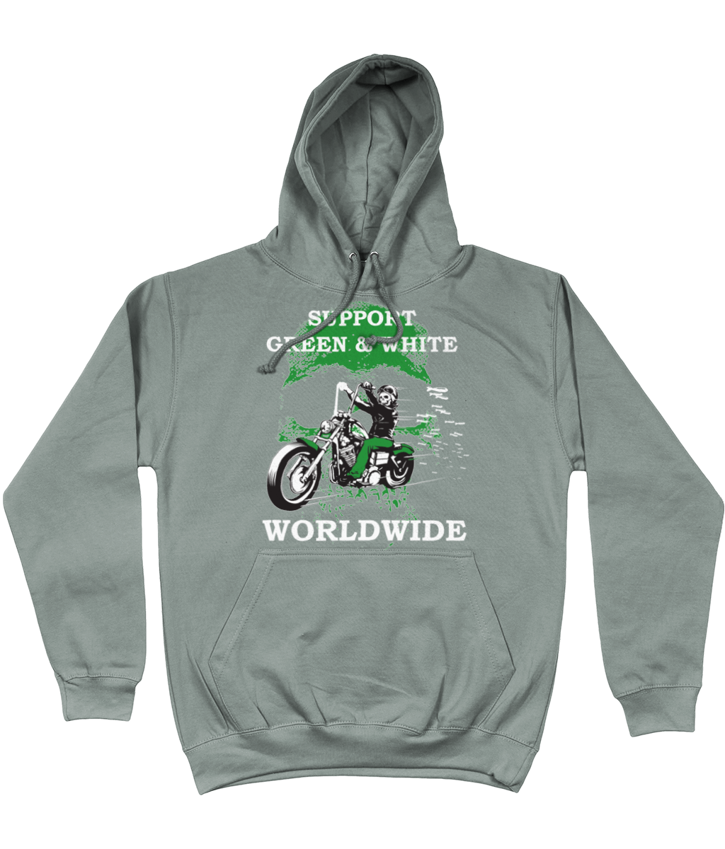 Heren Hoodie Support-Green-en-White-Worldwide