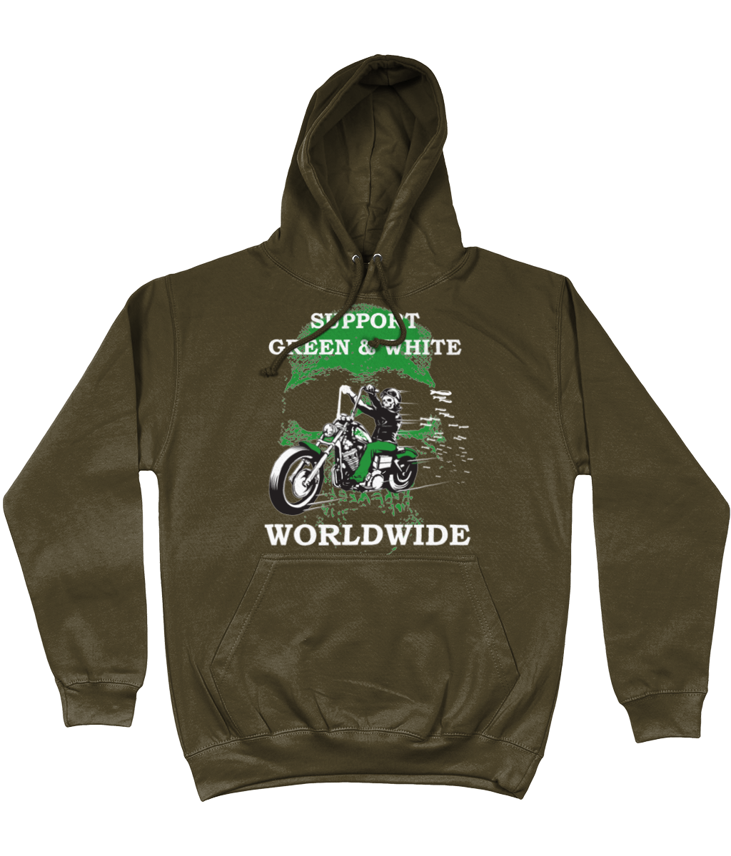 Heren Hoodie Support-Green-en-White-Worldwide