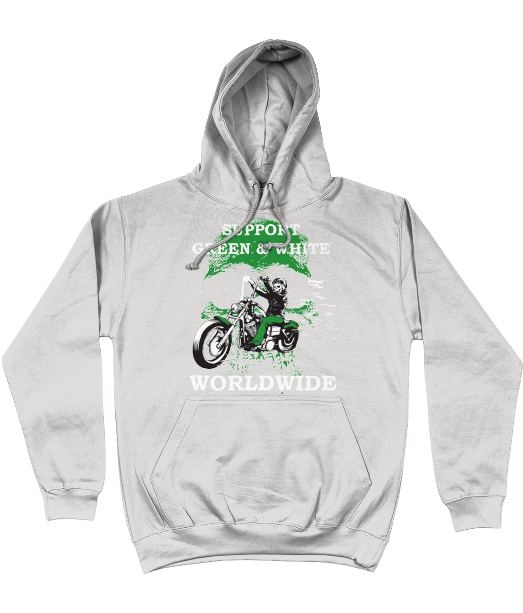Heren Hoodie Support-Green-en-White-Worldwide