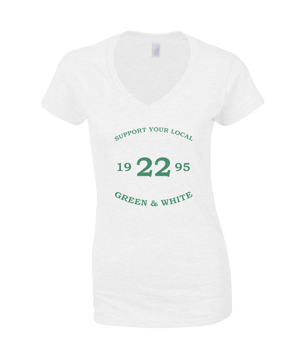 Dames V-Neck T-Shirt Support-Tekst-1995