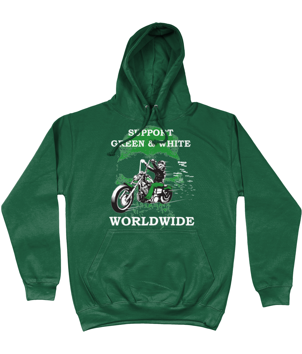 Heren Hoodie Support-Green-en-White-Worldwide