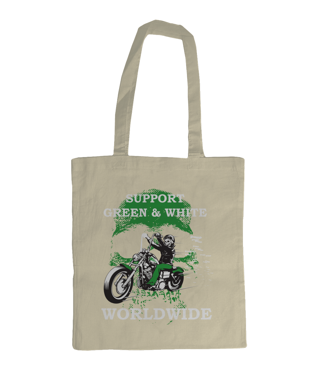 Bag for Life - Long Handles Support-Green-en-White-Worldwide