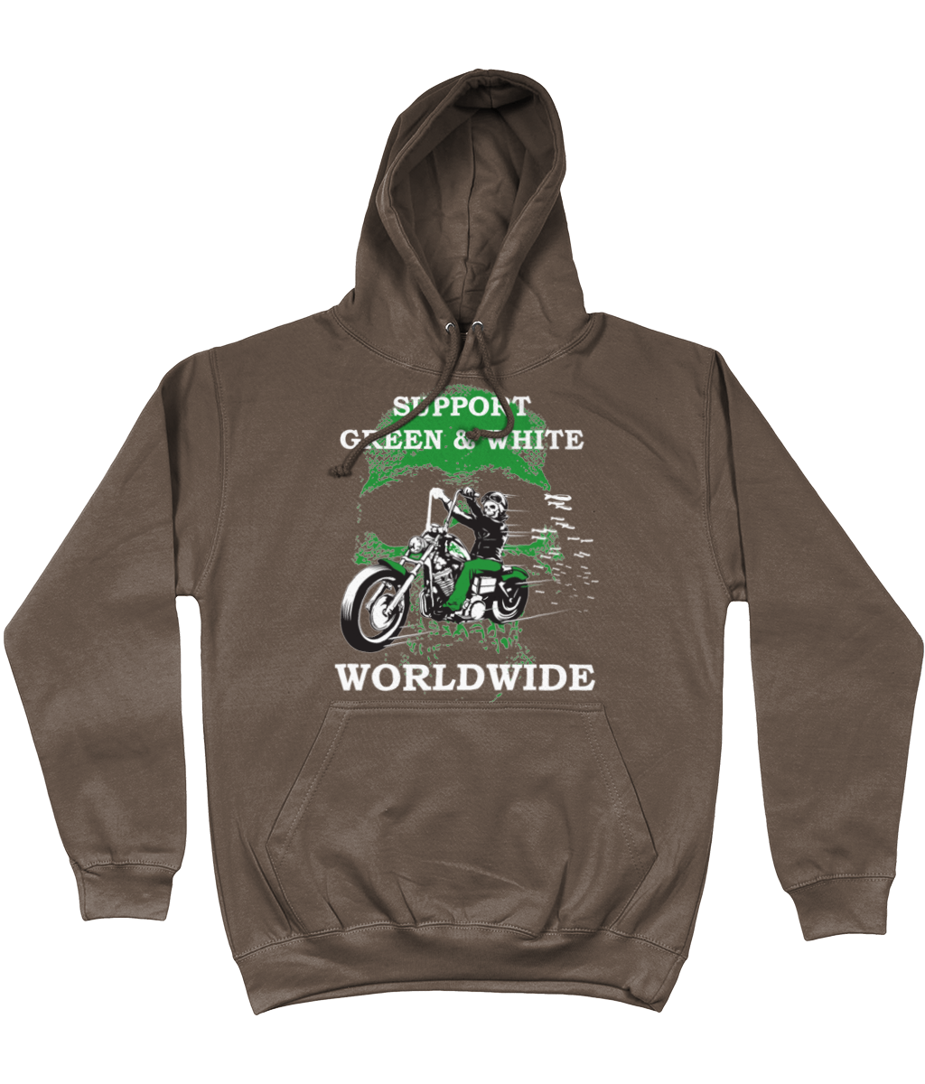 Heren Hoodie Support-Green-en-White-Worldwide