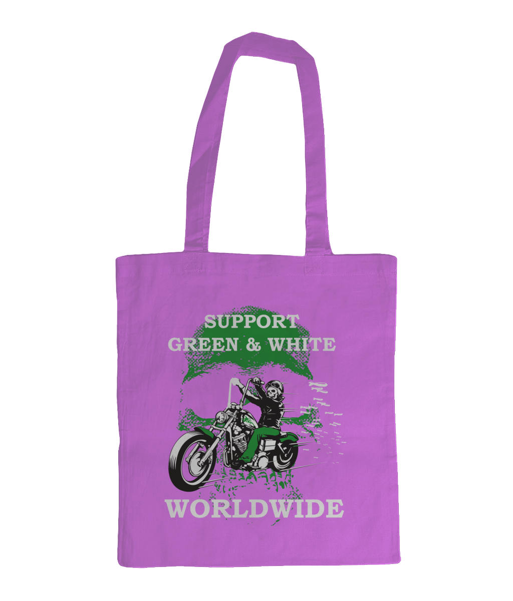 Bag for Life - Long Handles Support-Green-en-White-Worldwide