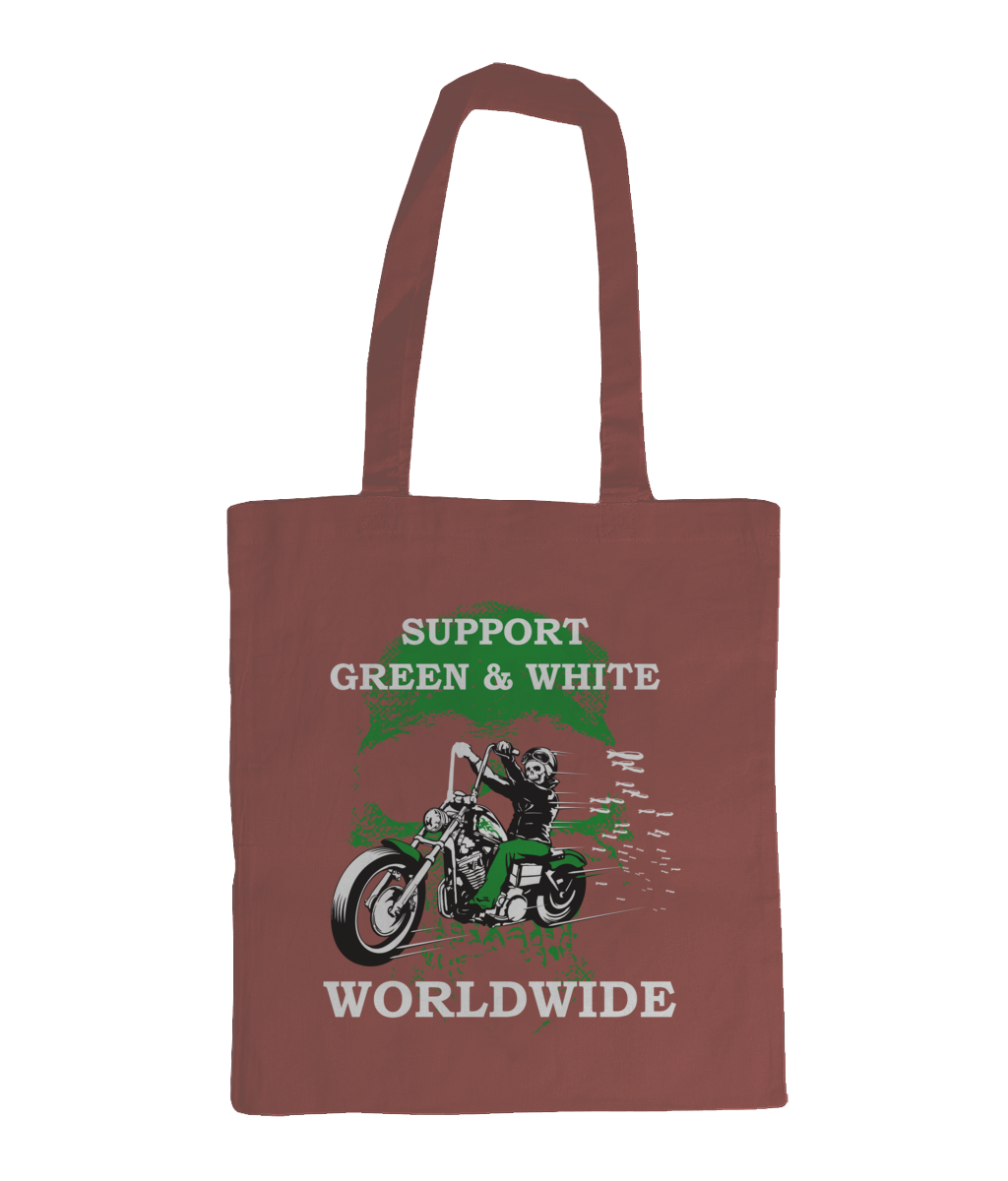 Bag for Life - Long Handles Support-Green-en-White-Worldwide