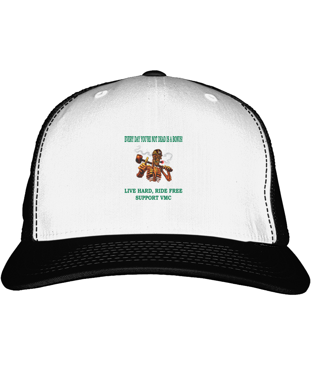 Vintage Snapback Trucker Cap ride-free-skull
