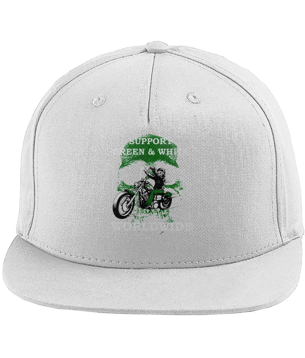 Snapback Rapper Cap Support-Green-en-White-Worldwide