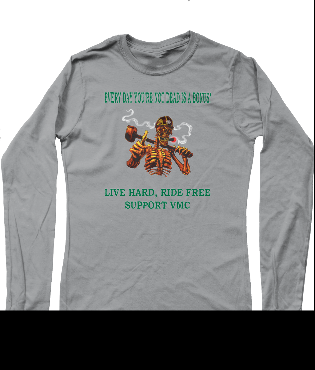 Heren Long Sleeve T-Shirt ride-free-skull-zwart-shirt
