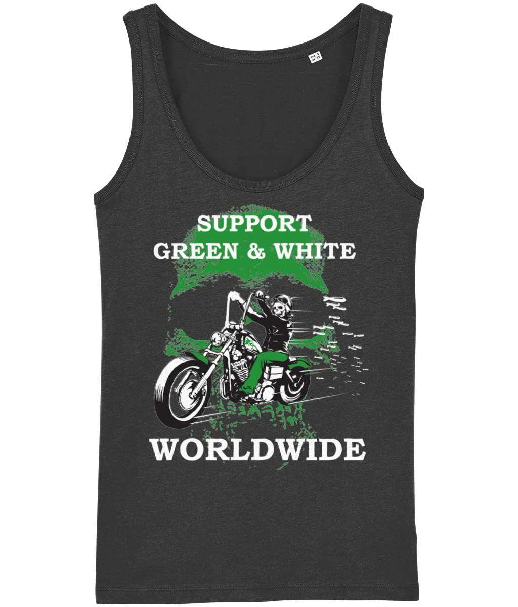 Dames Tank Top Stella Support-Green-en-White-Worldwide
