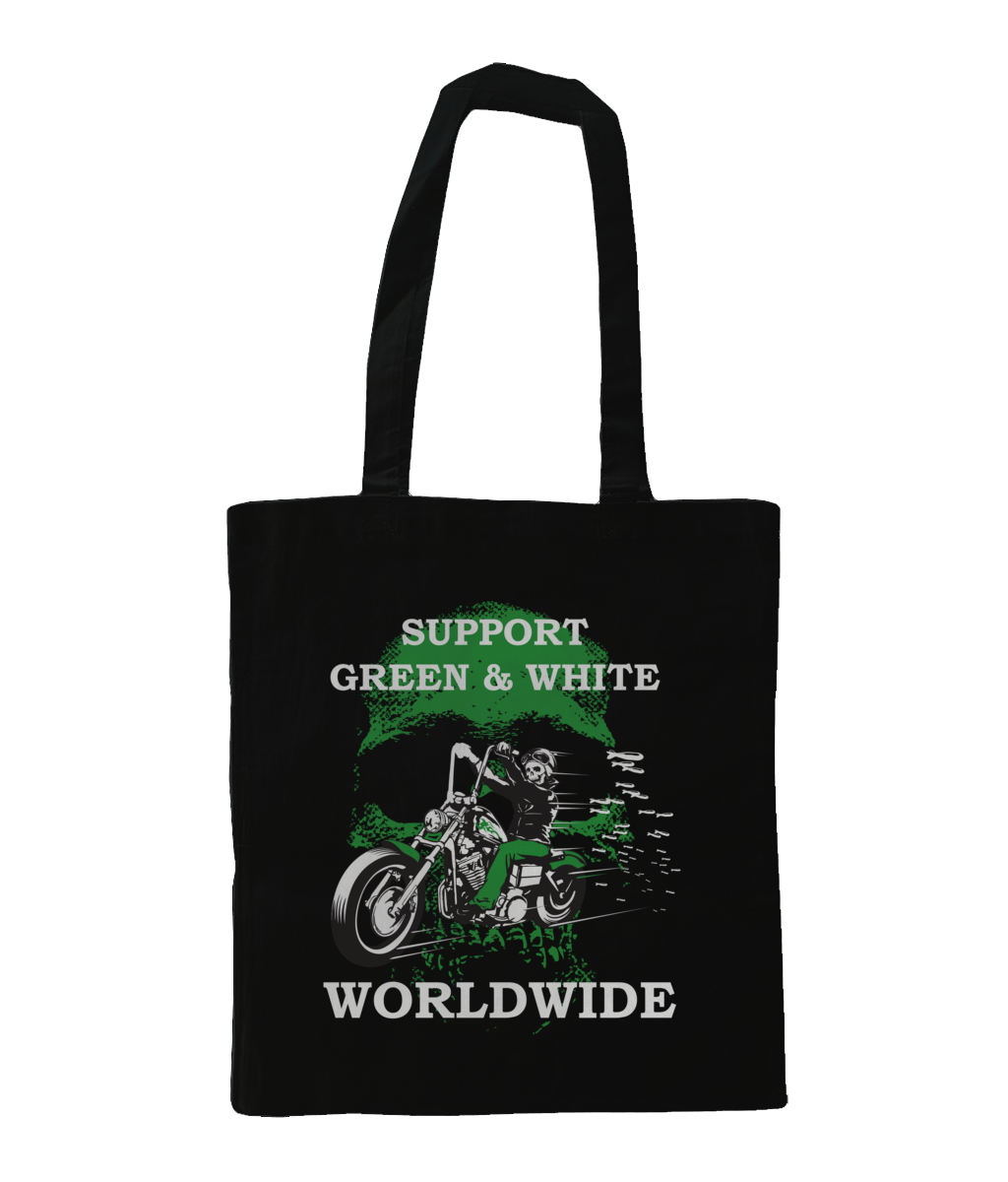 Bag for Life - Long Handles Support-Green-en-White-Worldwide