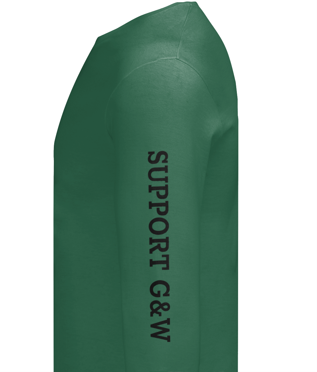Heren Sweatshirt Support-Green-en-White-Worldwide SUPPORT G&W SUPPORT G&W