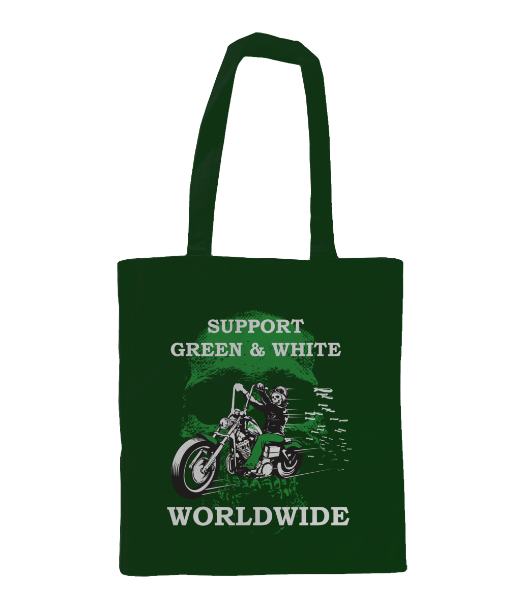Bag for Life - Long Handles Support-Green-en-White-Worldwide