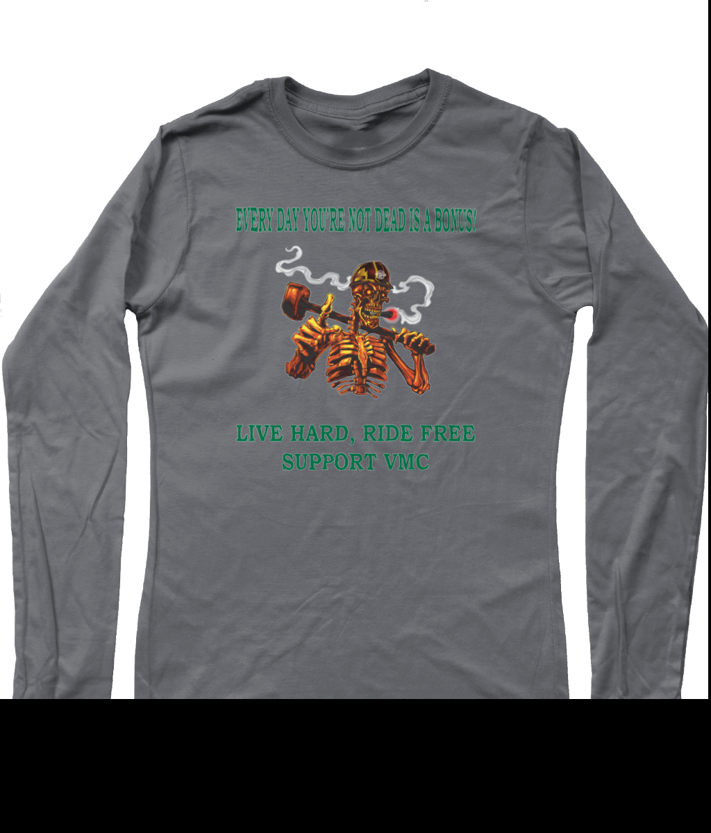 Heren Long Sleeve T-Shirt ride-free-skull-zwart-shirt