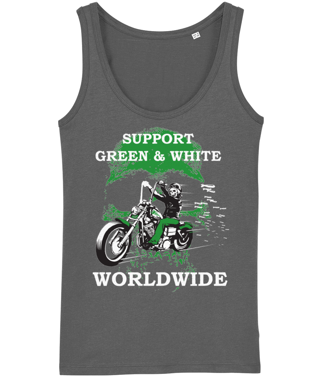 Dames Tank Top Stella Support-Green-en-White-Worldwide