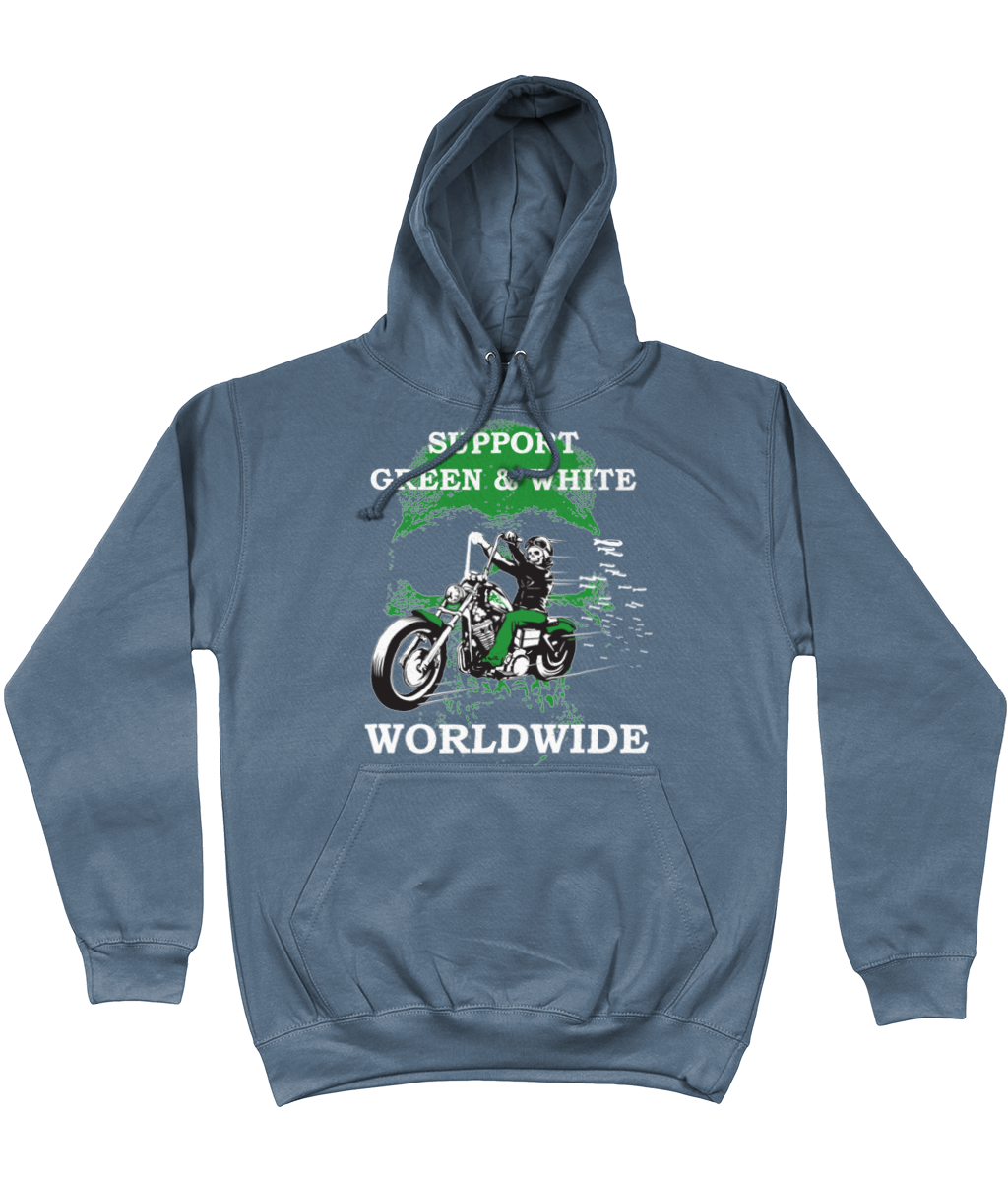 Heren Hoodie Support-Green-en-White-Worldwide