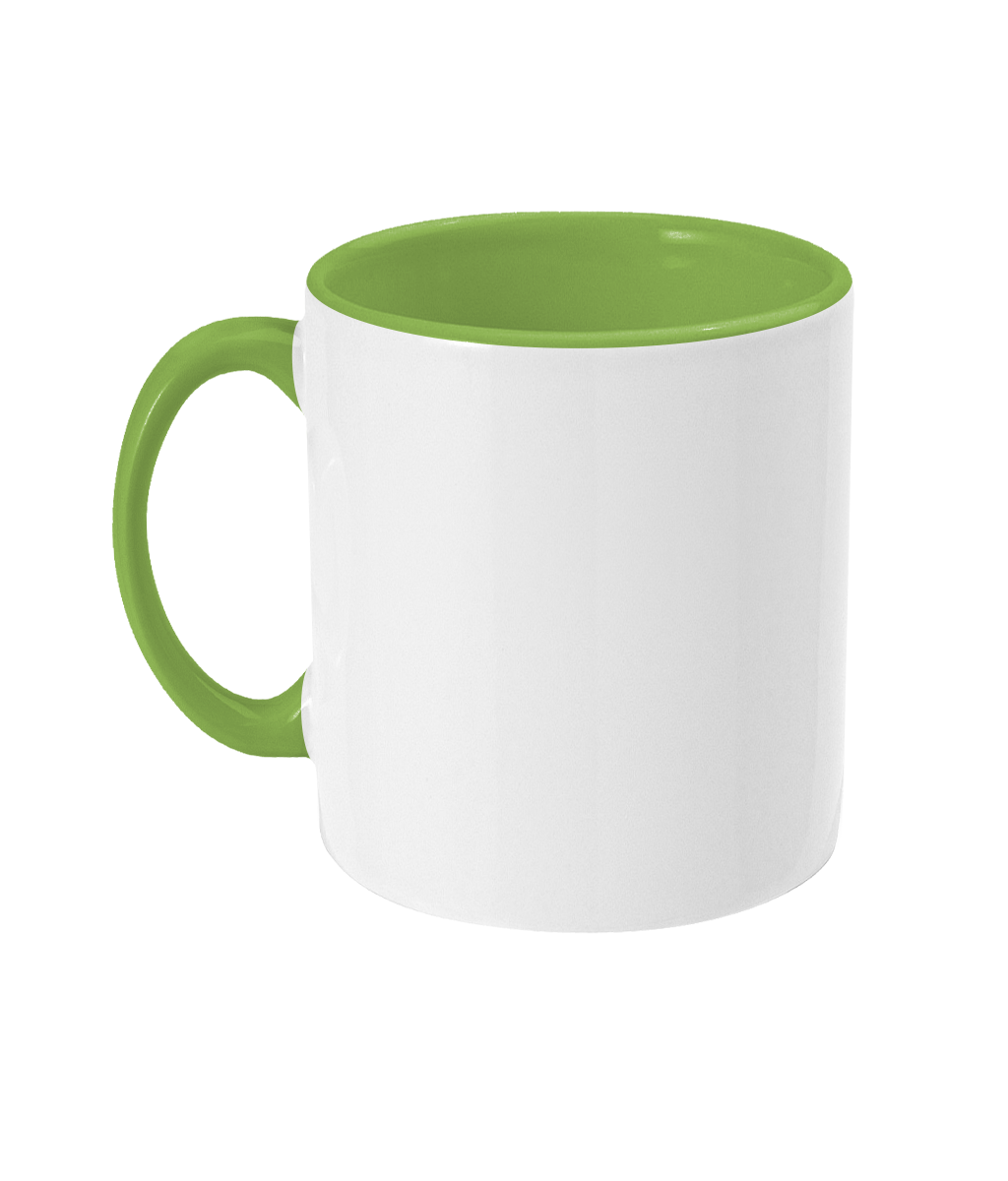 Gekleurde binnenkant en oor mok Support-Green-en-White-Worldwide