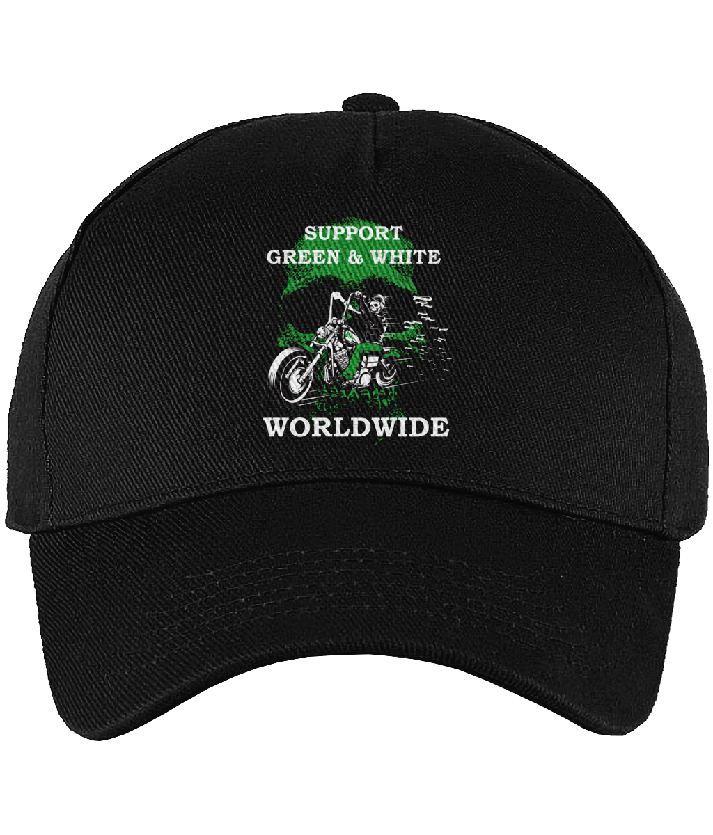 Ultimate 5 Panel Cap Support-Green-en-White-Worldwide