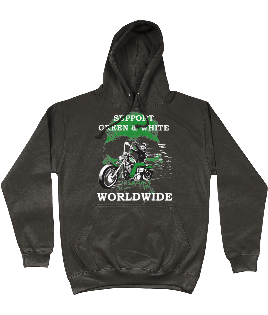 Heren Hoodie Support-Green-en-White-Worldwide