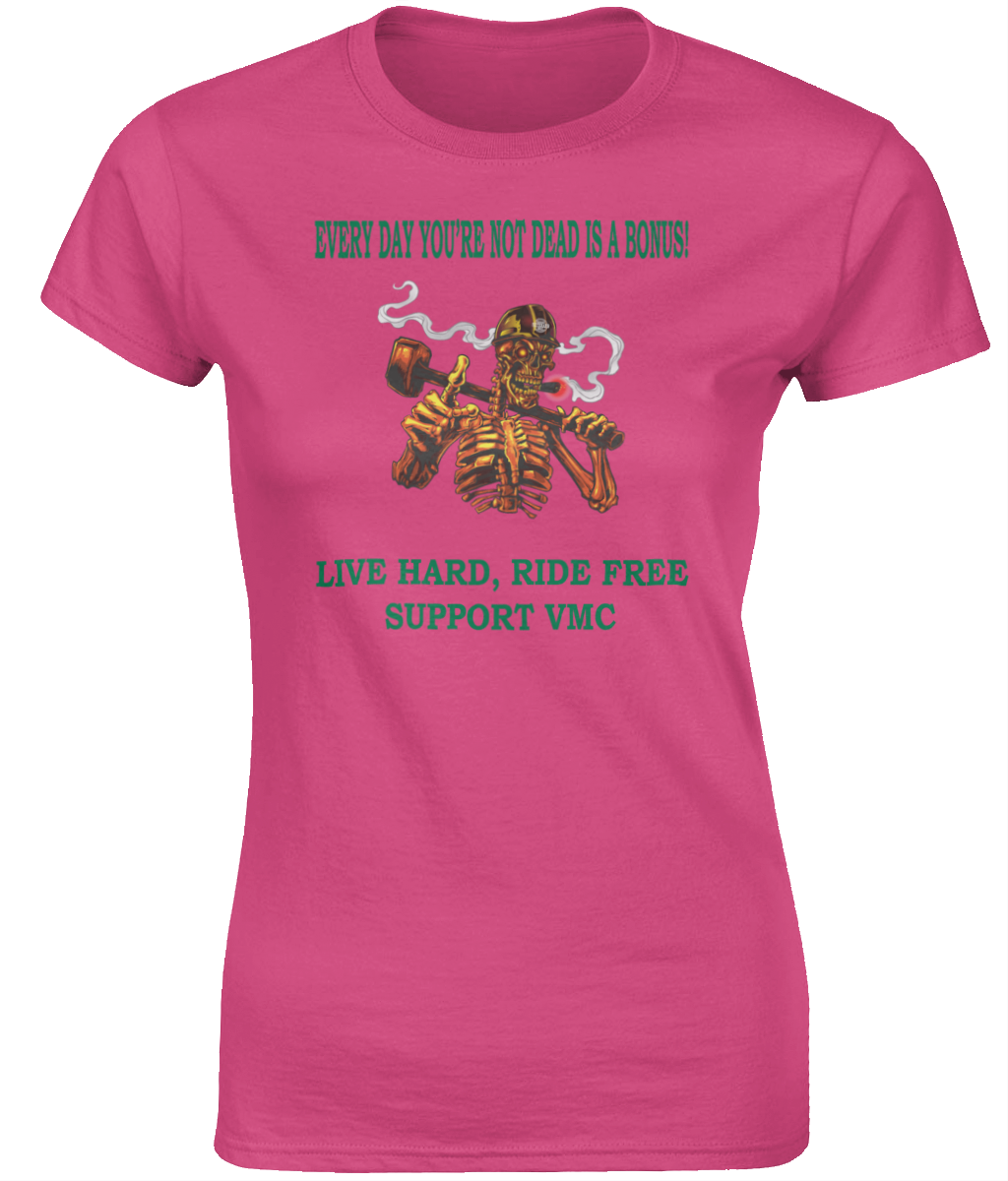 Dames T-Shirt ride-free-skull-zwart-shirt