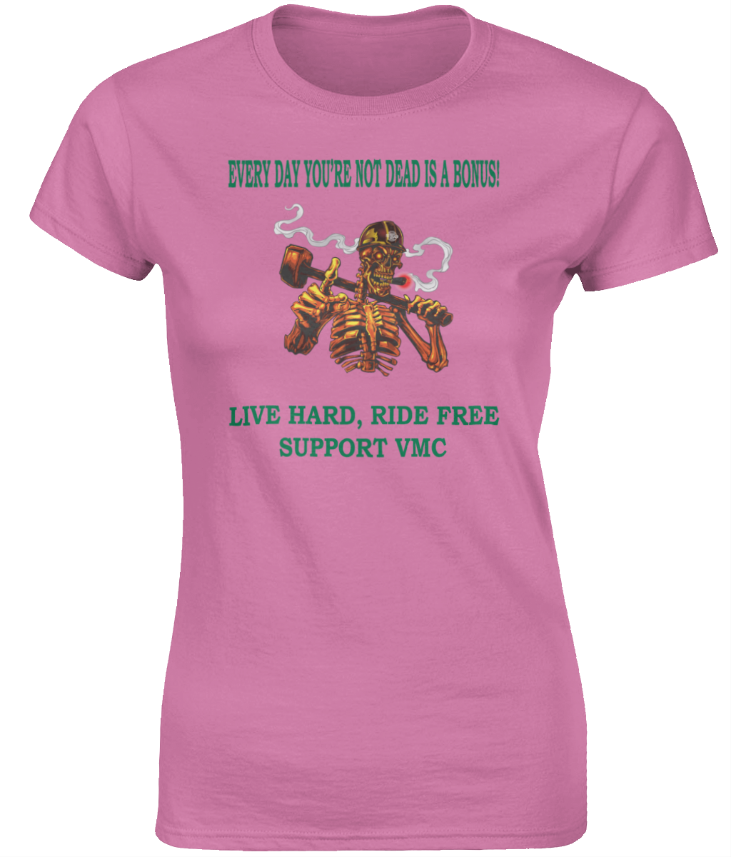 Dames T-Shirt ride-free-skull-zwart-shirt