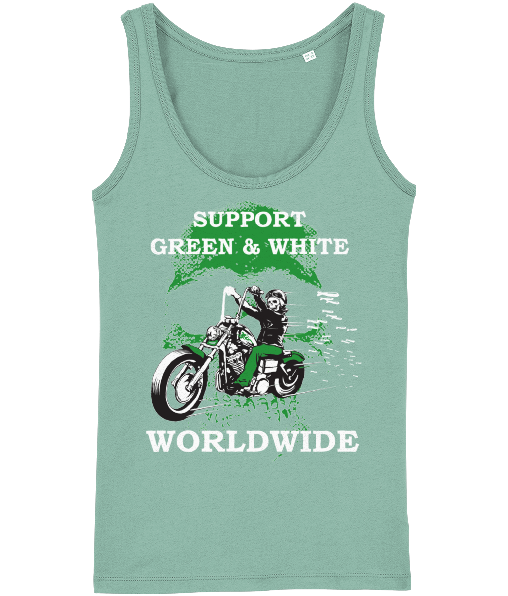 Dames Tank Top Stella Support-Green-en-White-Worldwide