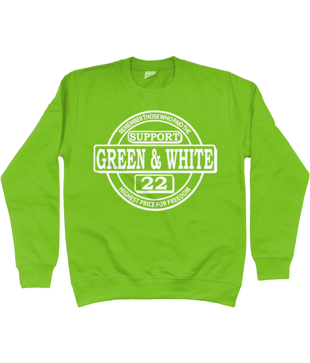 Heren Sweatshirt Classic G&W Met Mouwopdruk SUPPORT G&W