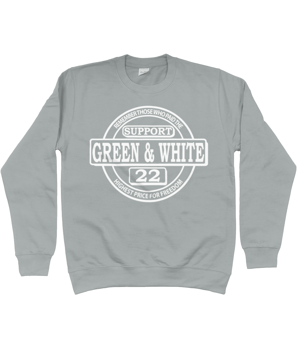 Heren Sweatshirt Classic G&W Met Mouwopdruk SUPPORT G&W