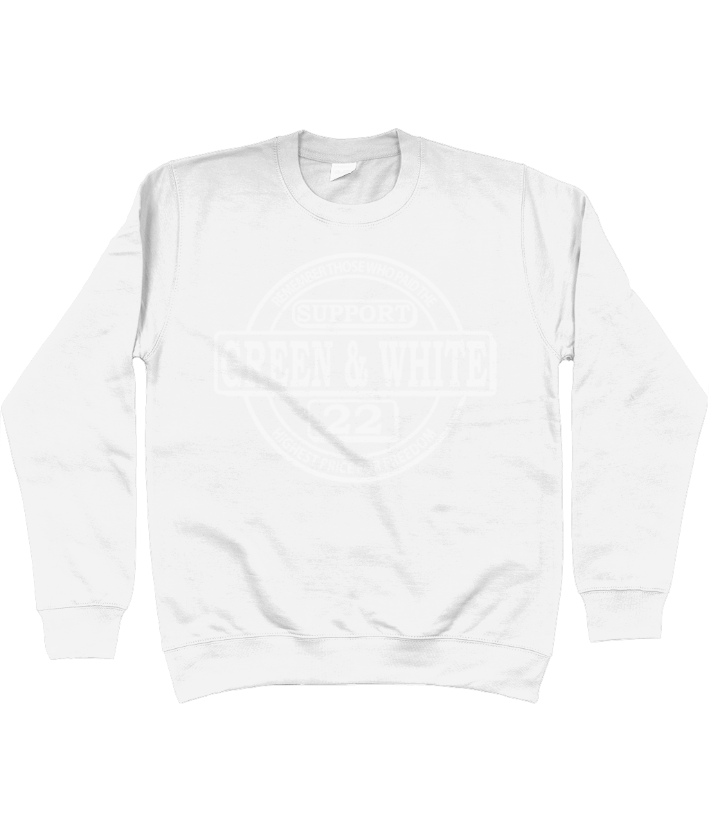 Heren Sweatshirt Classic G&W Met Mouwopdruk SUPPORT G&W