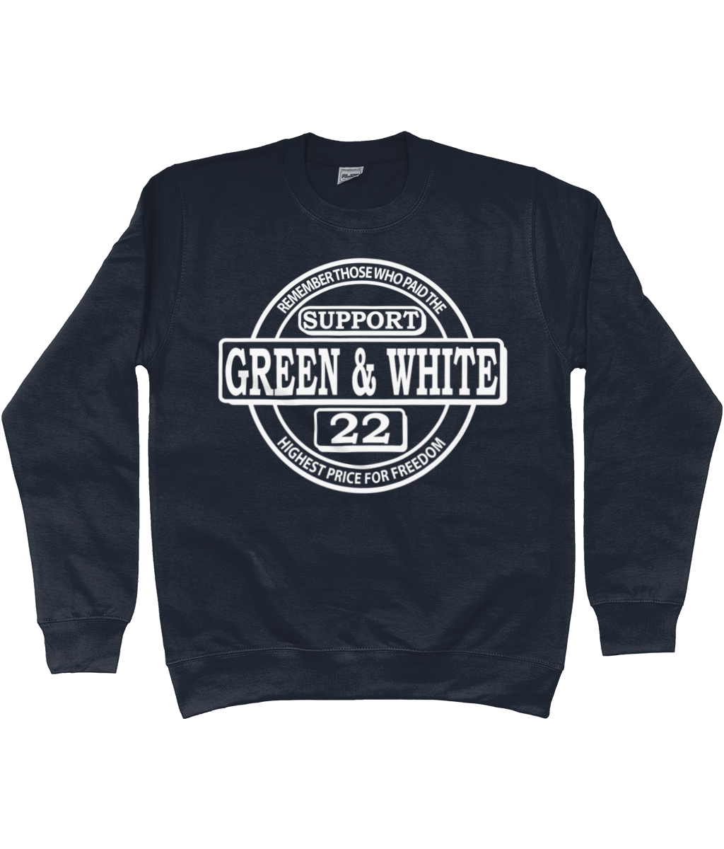 Heren Sweatshirt Classic G&W Met Mouwopdruk SUPPORT G&W