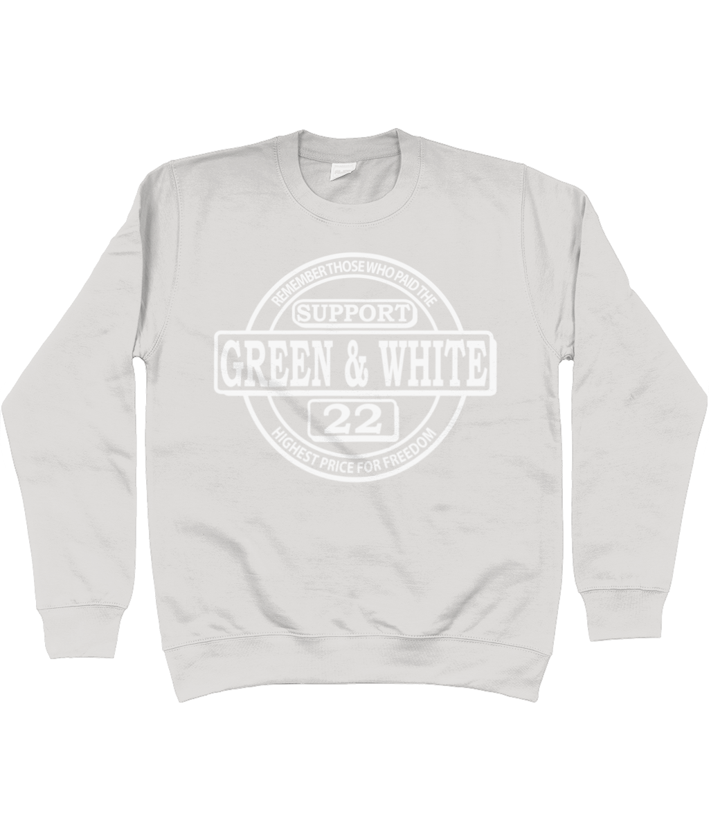 Heren Sweatshirt Classic G&W Met Mouwopdruk SUPPORT G&W