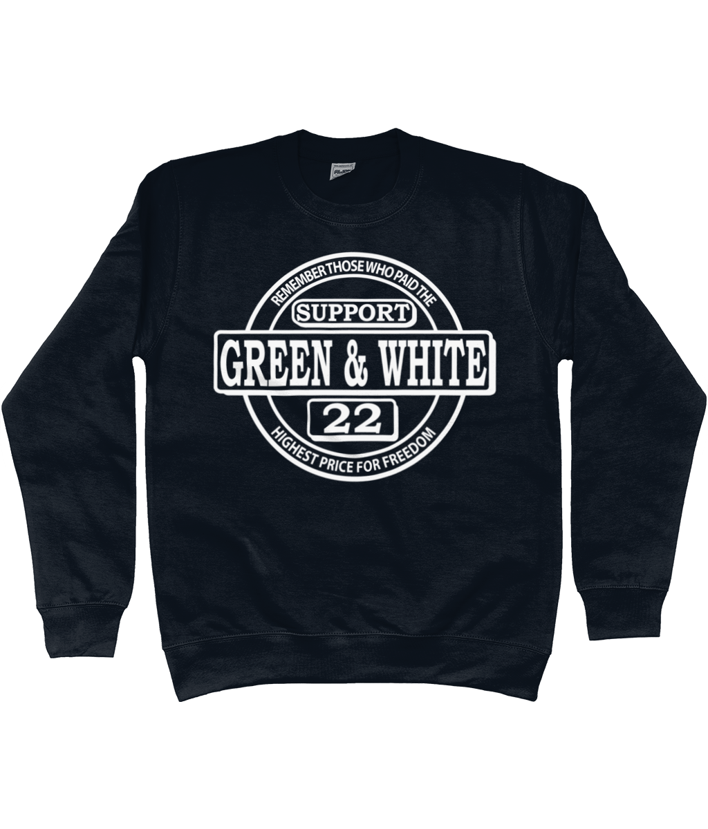 Heren Sweatshirt Classic G&W Met Mouwopdruk SUPPORT G&W