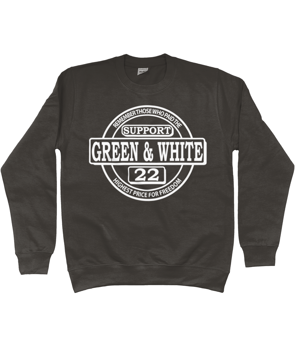 Heren Sweatshirt Classic G&W Met Mouwopdruk SUPPORT G&W